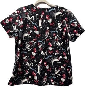 Dr Seuss superstar scrub top women large cat in the hat